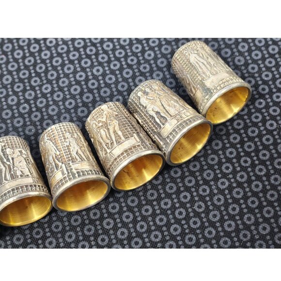 Antique Simons Bros. Sterling Silver Thimble Lot of 8 – U.S. State Series (.925) - Picture 9 of 11